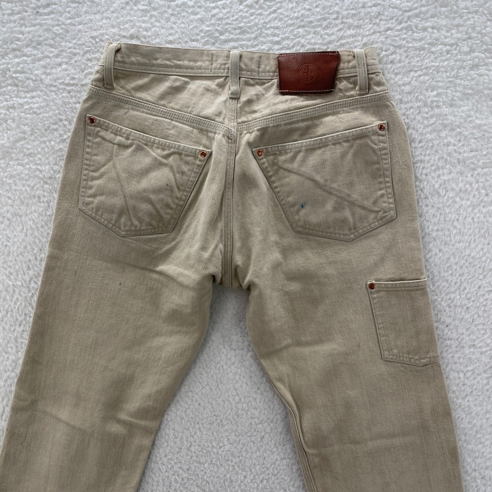 Grease Point Workwear Pants Mens 30x32* Beige Double Knee Selvedge Workwear USA - Picture 5 of 16